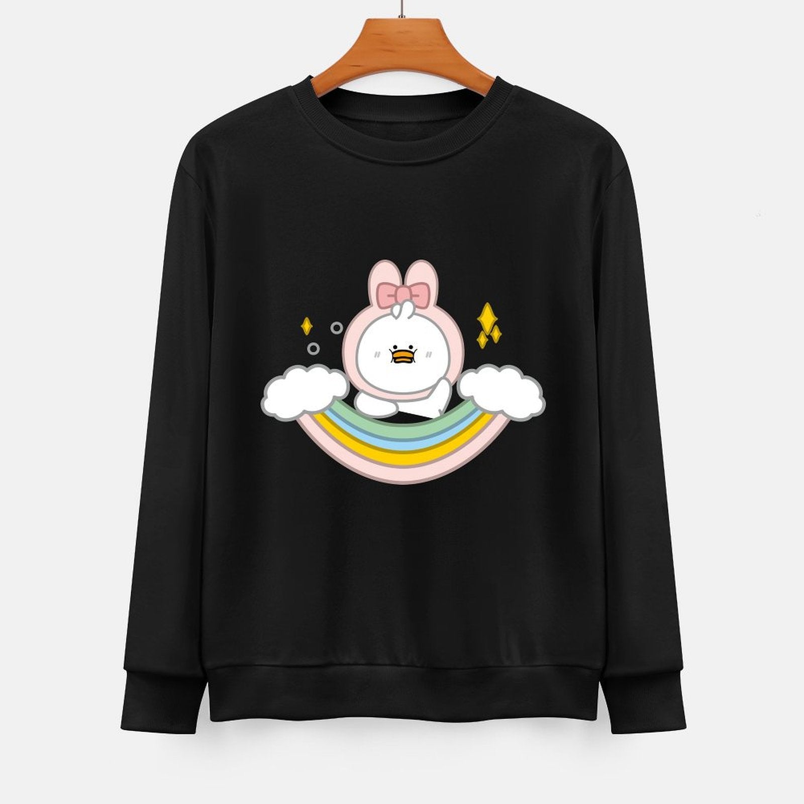 Front Patterned Long Sleeve TopClean Casual